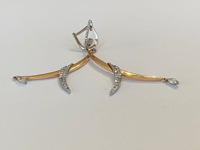 Boucles d'oreilles en or rose 18K et diamants 58 Facettes earrings