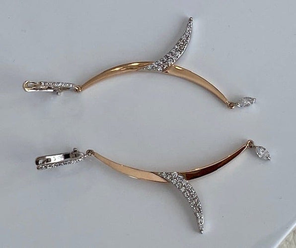 Boucles d'oreilles en or rose 18K et diamants 58 Facettes earrings