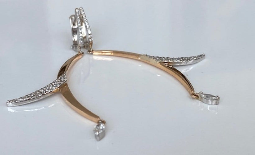Boucles d'oreilles en or rose 18K et diamants 58 Facettes earrings