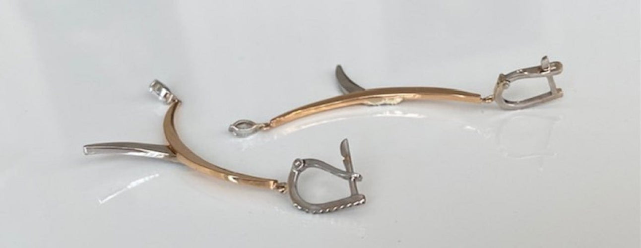 Boucles d'oreilles en or rose 18K et diamants 58 Facettes earrings