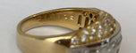 57 Bague jonc en or blanc et jaune 18K et diamants 58 Facettes ring