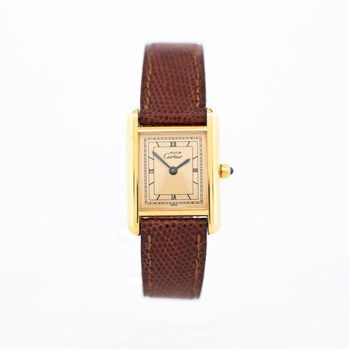 Cartier Tank Must - Montre SM en vermeil cadran champagne 58 Facettes 569