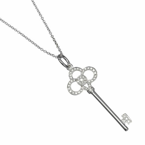 Tiffany & Co. Crown Key - Pendentif en or blanc et diamants 58 Facettes ydq5x3613g