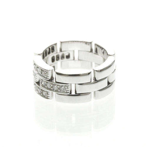 49 Cartier Maillon Panthère - Bague en or blanc 18K et diamants 58 Facettes r2w650n3ev