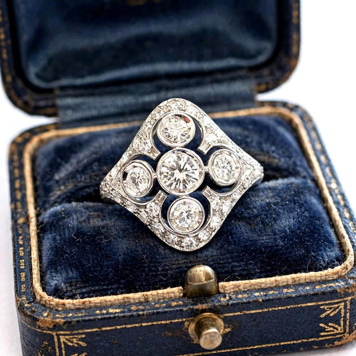 Bague 54 Bague en or blanc 18 kt avec diamants 58 Facettes 296/26 C