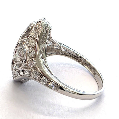Bague 54 Bague en or blanc 18 kt avec diamants 58 Facettes 296/26 C