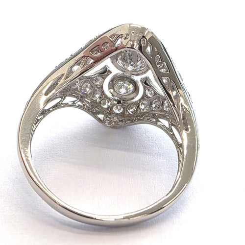 Bague 54 Bague en or blanc 18 kt avec diamants 58 Facettes 296/26 C