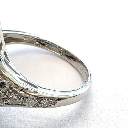 Bague 54 Bague en or blanc 18 kt avec diamants 58 Facettes 296/26 C