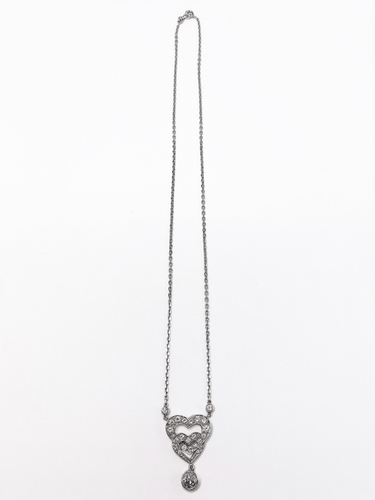 Collier Cœurs - Collier en or blanc et diamants 58 Facettes BO/210216