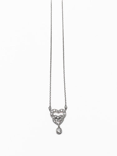 Collier Cœurs - Collier en or blanc et diamants 58 Facettes BO/210216