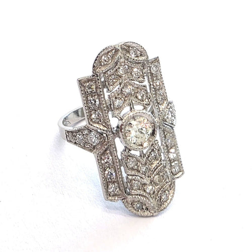 48 Bague en platine avec diamants 58 Facettes 417/26 F