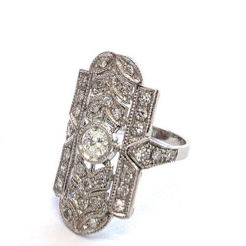 48 Bague en platine avec diamants 58 Facettes 417/26 F