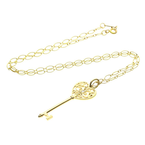Pendentif Tiffany & Co. - Pendentif Enchant Heart Key en or jaune et diamant 58 Facettes hz7be8pvk9