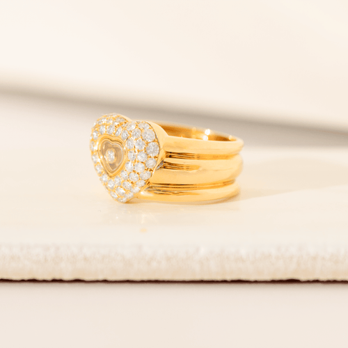 58 Chopard Happy Diamonds - Bague en or jaune 18 carats et diamants 58 Facettes 3288