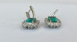 ALGT - Boucles d'oreilles pendantes en or blanc, émeraudes et diamants 58 Facettes earrings