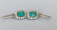 ALGT - Boucles d'oreilles pendantes en or blanc, émeraudes et diamants 58 Facettes earrings