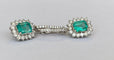 ALGT - Boucles d'oreilles pendantes en or blanc, émeraudes et diamants 58 Facettes earrings