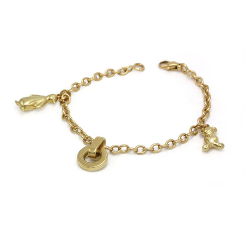 Bracelet trois charms en or jaune 58 Facettes 260207R