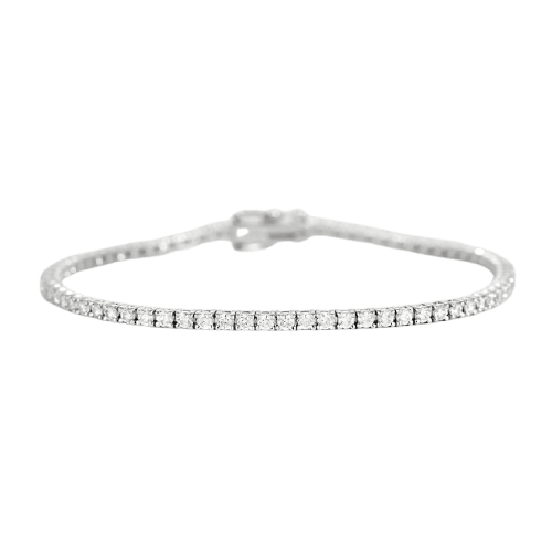 Bracelet Bracelet rivière en or blanc 18K et diamants 58 Facettes BR02