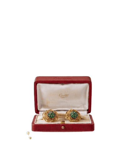 52 Cartier - Demi-parure transformable en or jaune et émeraudes 58 Facettes C17