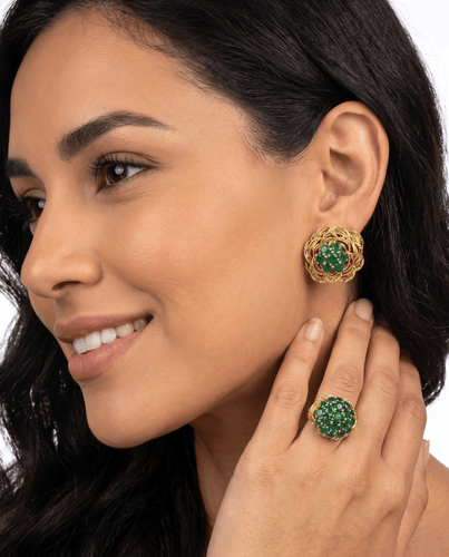 52 Cartier - Demi-parure transformable en or jaune et émeraudes 58 Facettes C17