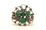 Bague 54 Art Nouveau - Bague en or jaune 18 carats, émeraude et diamants 58 Facettes 23049