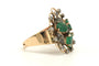 Bague 54 Art Nouveau - Bague en or jaune 18 carats, émeraude et diamants 58 Facettes 23049