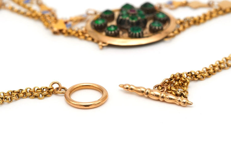 Collier Collier Napoléon III en or jaune 18 carats, émail et strass 58 Facettes 23061