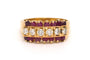 50 Bague contemporaine en or jaune 18 carats, rubis et diamants 58 Facettes 18669