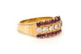 Bague 50 Bague contemporaine en or jaune 18 carats, rubis et diamants 58 Facettes 18669