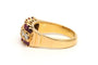 Bague 50 Bague contemporaine en or jaune 18 carats, rubis et diamants 58 Facettes 18669