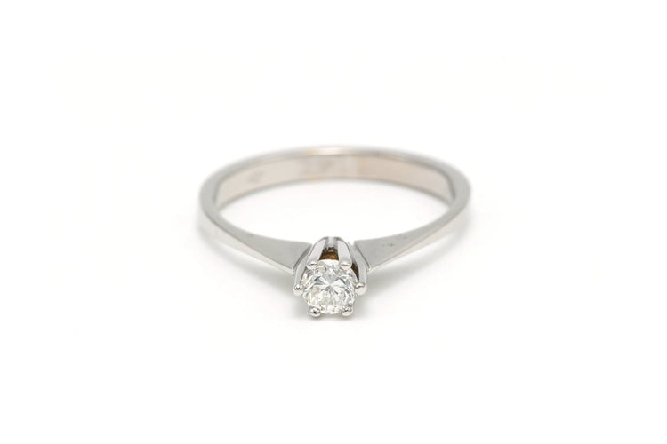 Bague 56 Solitaire années 70 - Bague en or blanc et diamant 58 Facettes 22907