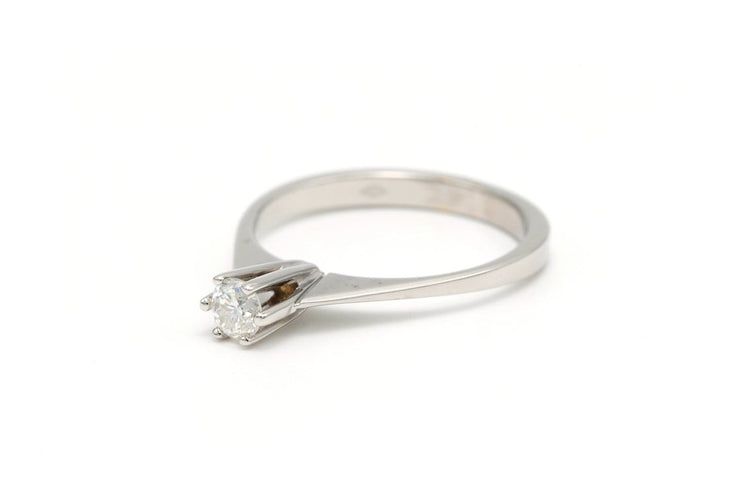 Bague 56 Solitaire années 70 - Bague en or blanc et diamant 58 Facettes 22907