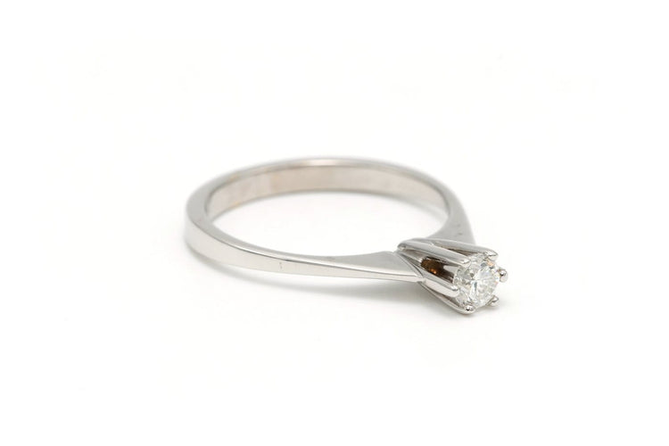 Bague 56 Solitaire années 70 - Bague en or blanc et diamant 58 Facettes 22907