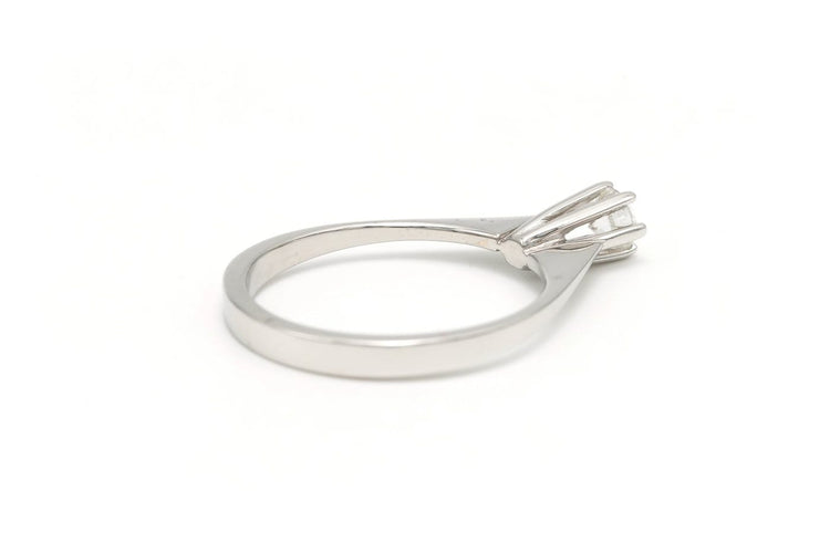 Bague 56 Solitaire années 70 - Bague en or blanc et diamant 58 Facettes 22907