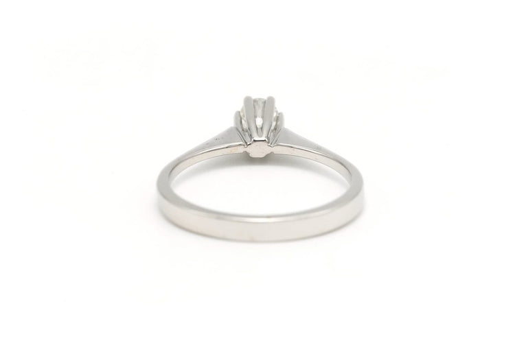 Bague 56 Solitaire années 70 - Bague en or blanc et diamant 58 Facettes 22907
