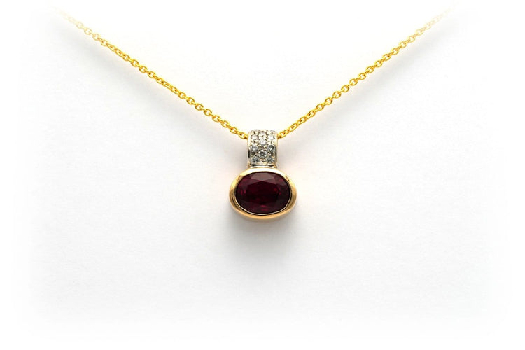 Pendentif Pendentif contemporain en or jaune et blanc 18 carats, tourmaline et diamants 58 Facettes 18568