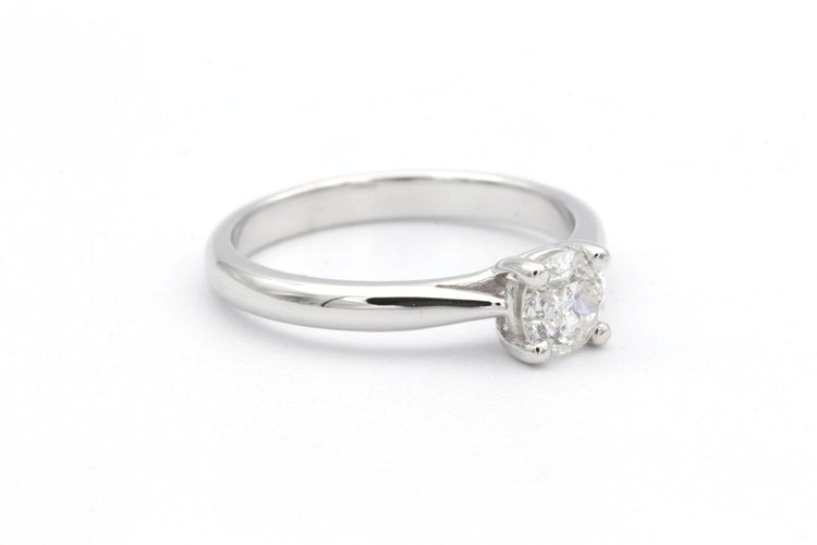 Bague 52 Solitaire contemporain - Bague en or blanc et diamant 58 Facettes 23064