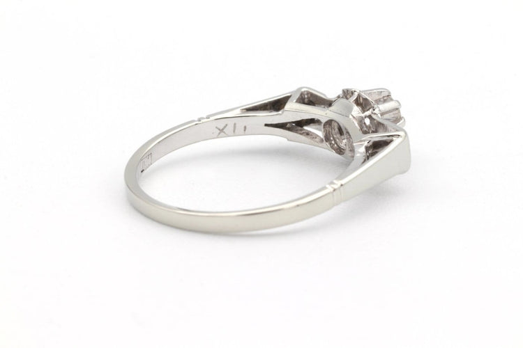 Bague 51 Bague Art déco en or blanc et diamant 58 Facettes 22911