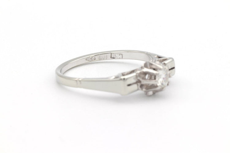 Bague 51 Bague Art déco en or blanc et diamant 58 Facettes 22911
