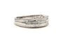 Bague 53 Bague contemporaine en or blanc 18 carats et diamants baguette 58 Facettes 19457