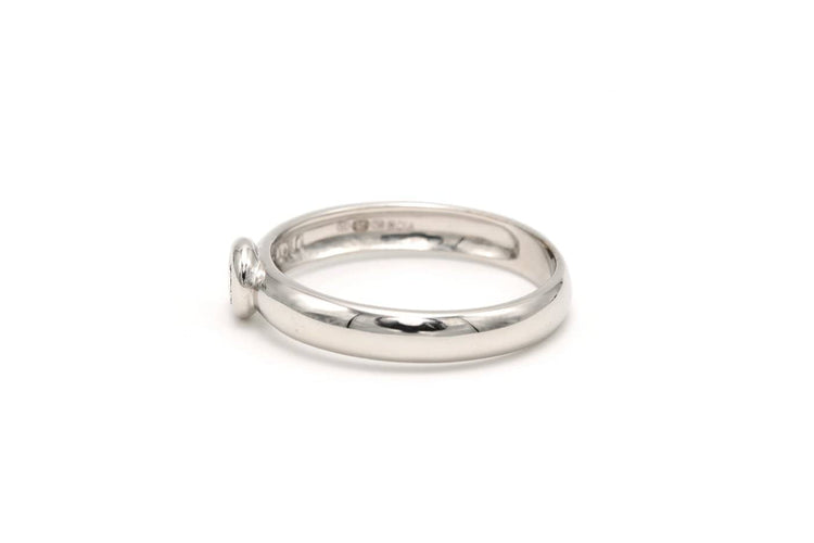 Bague 53 Solitaire contemporain - Bague en or blanc 18 carats avec diamant de 0,13 ct 58 Facettes 19664