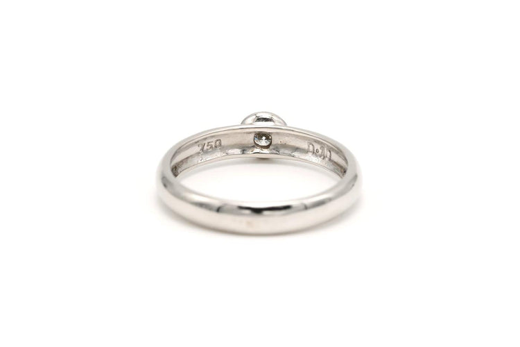 Bague 53 Solitaire contemporain - Bague en or blanc 18 carats avec diamant de 0,13 ct 58 Facettes 19664