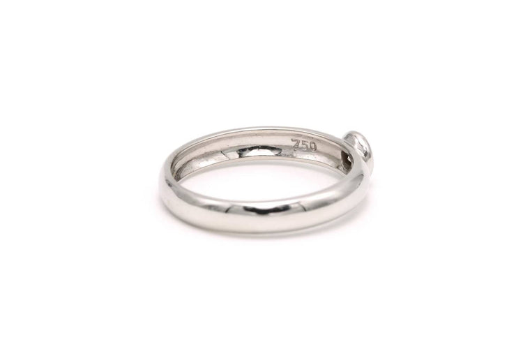 Bague 53 Solitaire contemporain - Bague en or blanc 18 carats avec diamant de 0,13 ct 58 Facettes 19664