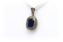 Pendentif contemporain en or jaune et blanc 18 carats, saphir et marcassites 58 Facettes 23053