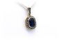 Pendentif contemporain en or jaune et blanc 18 carats, saphir et marcassites 58 Facettes 23053