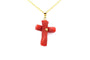 Pendentif Pendentif contemporain en or jaune 18 carats avec corail 58 Facettes 19259