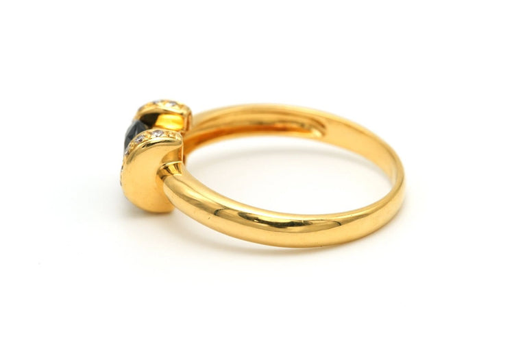Bague 59 Années 70 - Bague en or jaune, saphir et diamants 58 Facettes 19774