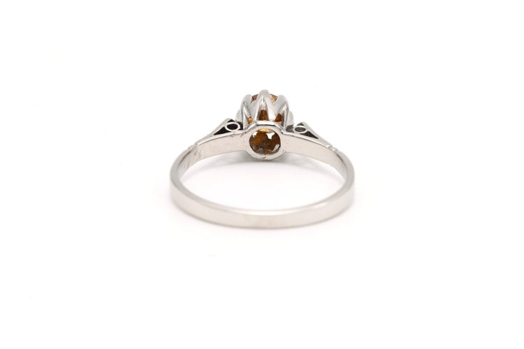 Bague 53 Bague années 50 en or blanc et diamant jaune 58 Facettes 20197