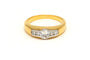 Bague 58 Bague contemporaine en or jaune et blanc 18 carats et diamants 58 Facettes B647